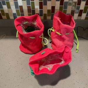 3 burlap planter bags